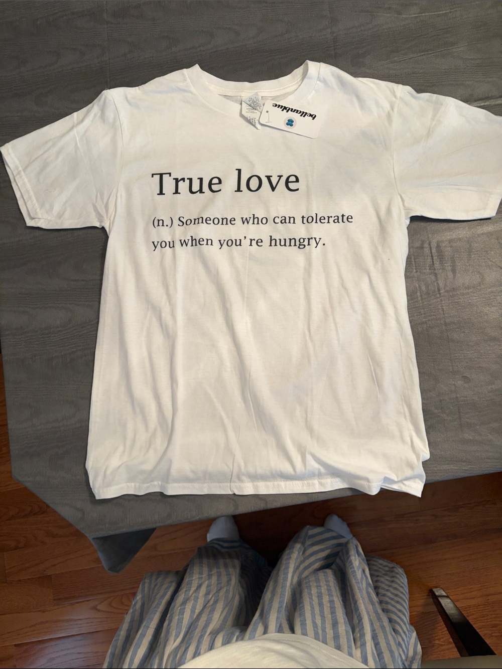 Gildan White Graphic Tee with Black Print NWT